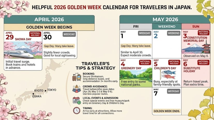 A helpful 2026 Golden Week calendar for travelers.
