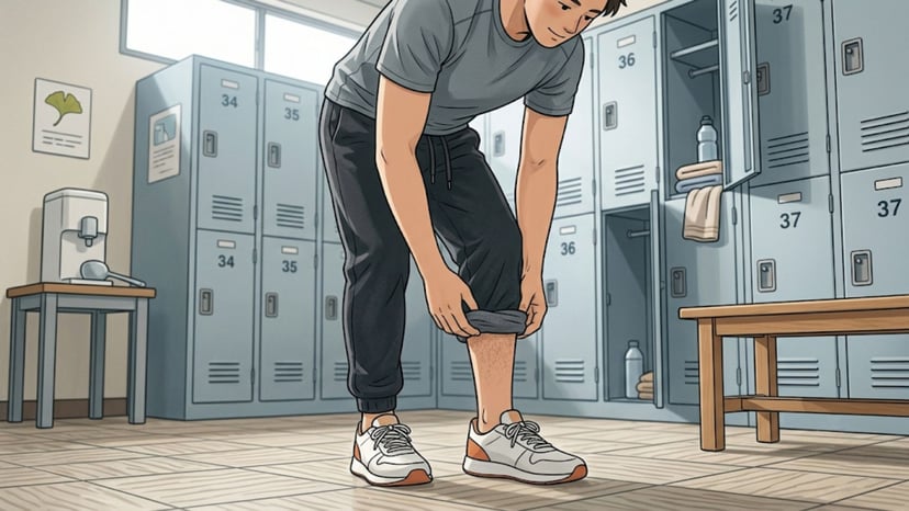 A visitor wearing shorts, preparing to enter the water installation, illustrating the recommended attire.
