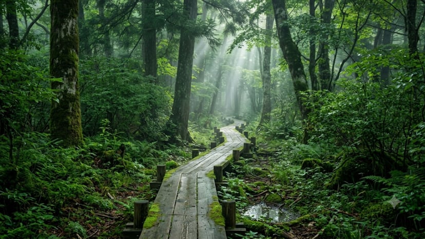 A quiet, secluded walking path in Oku-Nikko, ideal for travelers avoiding peak crowds.