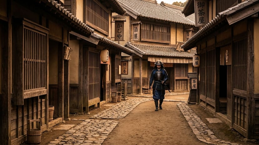 Traditional Edo-period street at Edo Wonderland Nikko.