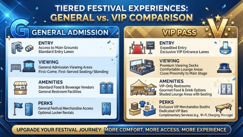 Ticket pricing and package comparison table