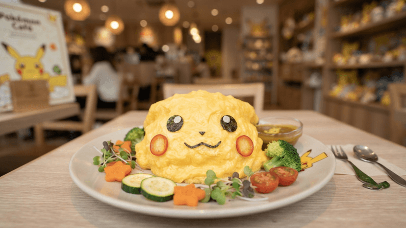 Popular Pikachu-themed omurice dish at Pokémon Cafe