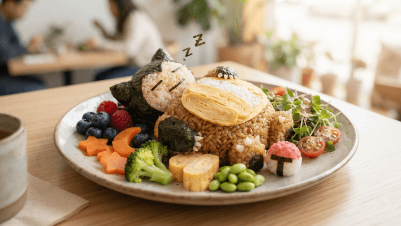 Sleeping Snorlax themed lunch plate