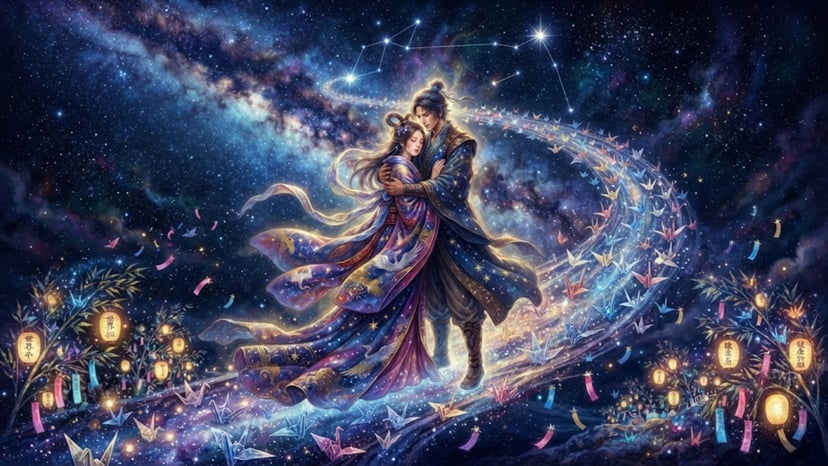 Artistic representation of Orihime and Hikoboshi