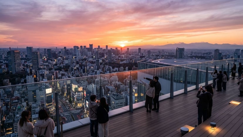 Sunset view from Shibuya Sky