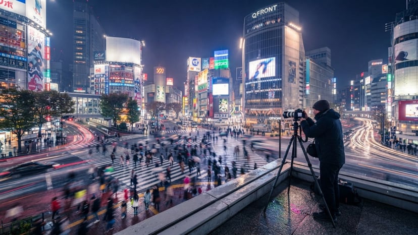 Photographer at crossing
