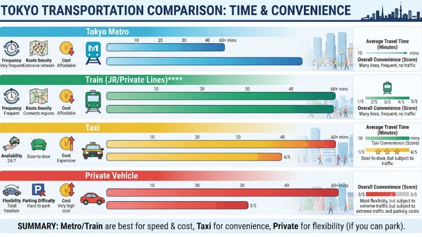 An infographic chart comparing travel methods to the festival.