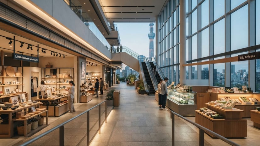 Luxury shopping experience at Tokyo Solamachi.