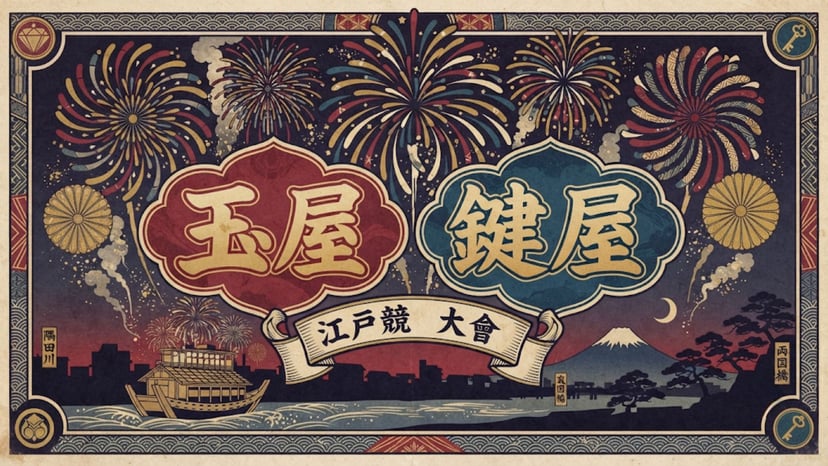 Artistic representation of the legendary fireworks guild rivalry.