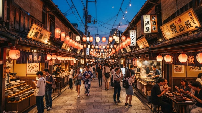 Traditional shops lining the historic Nakamise Street.