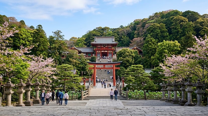 Tsurugaoka Hachimangu Shrine in Kamakura Japan