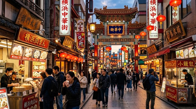 Yokohama Chinatown street in Japan