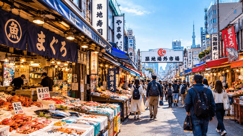 Tsukiji Outer Market in Tokyo for a food-focused itinerary