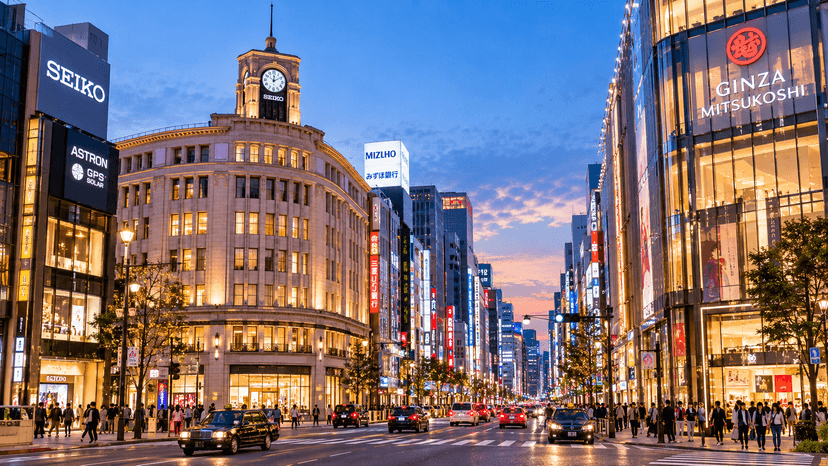 Ginza shopping district in Tokyo during a private tour itinerary