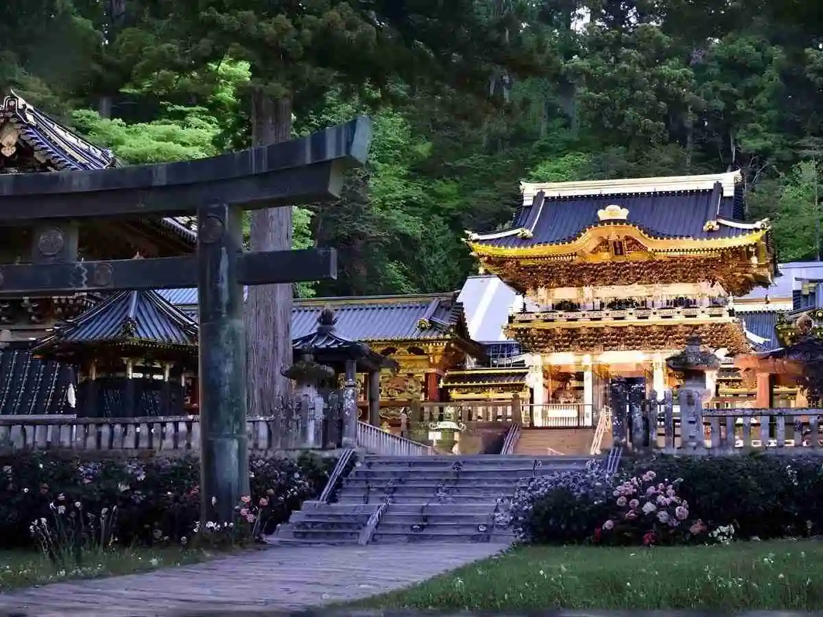 Ornate gate of Nikko Toshogu shrine showcasing traditional Japanese architecture